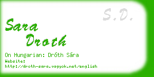 sara droth business card